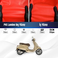 Vespa Prımavera 150 Motosiklet Brandası Su Geçirmez Branda Kırmızı Branda Motor Branda S