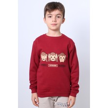 Erkek Çocuk Şardonlu Sweat Karakter Baskılı Ribanalı E34