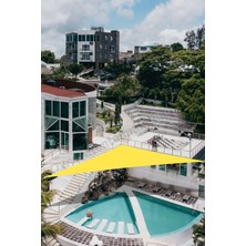 Branda Dünyası 3X4X5 Metre Su Geçirmez Üçgen Gölgelik Sarı Oxford Kumaş