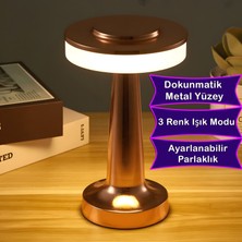 Anaway Shopping Retro Şarjlı Dekoratif Dokunmatik Metal Masa Lambası 3 Renk