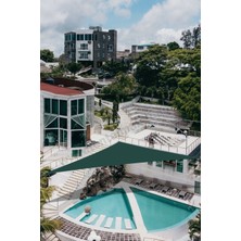 Branda Dünyası 5X5X7.1 Metre Su Geçirmez Üçgen Gölgelik Yeşil Oxford Kumaş