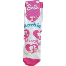 Barbie Desenli Lisanslı Renkli Çocuk Çorap - 3 Lü