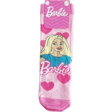 Barbie Desenli Lisanslı Renkli Çocuk Çorap - 3 Lü
