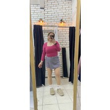 Tuba Toptaş Çift Katlı Kare Yaka Crop