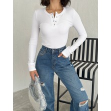 Noa Noa Patlı Otoban Kumaş Crop Bluz