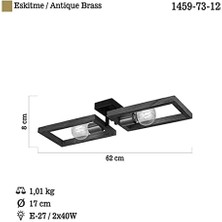 Plafonyer 2XE27 Antik Lak/siyah 2 Li Era Yeni