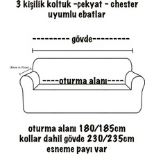 Baqdo Kadife 3 Lu / 3 Kişilik Koltuk Örtüsü Streç Lastikli Esnek, Çekyat, Kanepe Kılıfı, Koltuk Örtüsü 1 Adet