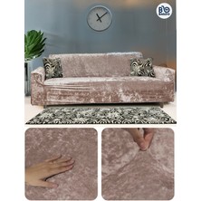 Baqdo Kadife 3 Lu / 3 Kişilik Koltuk Örtüsü Streç Lastikli Esnek, Çekyat, Kanepe Kılıfı, Koltuk Örtüsü 1 Adet