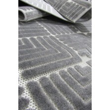 Decofloor Halı 8356A Gri  Saçaklı Bohem Modern Iskandinav Dokuma Halı Oturma Odası - Salon