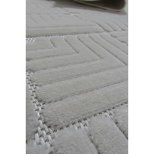 Decofloor Halı 8356A Krem Saçaklı Bohem Modern Iskandinav Dokuma Halı Oturma Odası - Salon