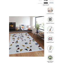 Decofloor Halı 8425A Renkli Saçaklı Bohem Modern Iskandinav Dokuma Halı Oturma Odası - Salon
