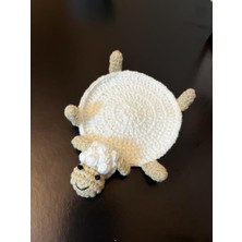 El Yapımı Amigurumi Kuzu Motifli Bardak Altlığı