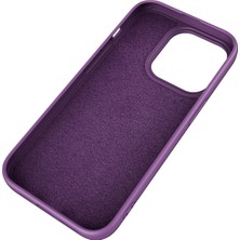 Mirtech iPhone 15 Pro Uyumlu Lansman Mor İçi Kadife Silikon Kılıf