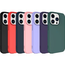 Mirtech iPhone 15 Pro Uyumlu Lansman Açık Mavi İçi Kadife Silikon Kılıf