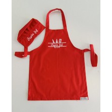 Terzim Ayşenur Mutfak Temalı Çocuk Mutfak ve Etkinlik Ana Okulu Önlüğü Su Tutmaz Kumaş Isme Özel Nakış Desenli 0- 14 Yaş