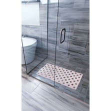 Tropik Home Banyo Paspası Pembe Silikon Kaymaz Vakumlu Duş Paspası