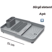 Açılır Kapanır Bulaşık Kurutma Sepeti, Sürgülü Tabaklık Bulaşıklık