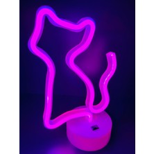 3D Neon LED Işıklı Masaüstü Pilli ve Kablolu Dekoratif Gece Lambası