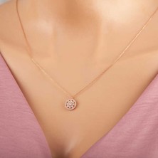 HS Demirci 925 Ayar Gümüş Rose Çiçek Kadın Gümüş Kolye