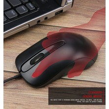 USB Siyah Optik Mouse Kablolu Modern Tasarım