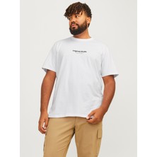 Jack & Jones Jack Jones Jorvesterbro Tee Ss Crew Neck Noos Pls Erkek Beyaz Büyük Beden Tshirt 12248177-01