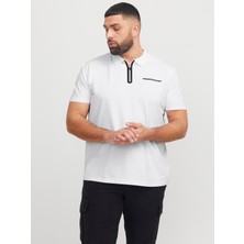 Jack & Jones Jack Jones Jcofusıon Pıque Polo Ss Pls Erkek Beyaz Büyük Beden Tshirt 12278562-01