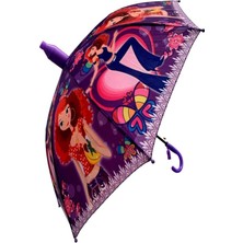 Bardaklı Şemsiye Kız Model Mor Şemsiye