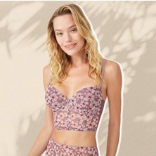 Akasha Design Cansoy Carmen Çiçekli Korseli Sütyen Takım