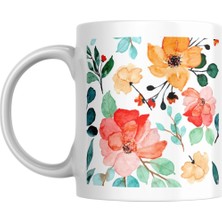 Mug Station Zarif Ve Şık Tasarımlı Çiçek Desenli Kupa Bardak