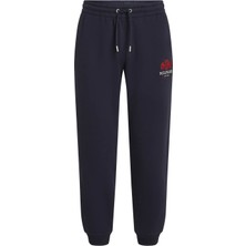 Lacivert Kadın Yüksek Bel Standart Kalıp Nakışlı Eşofman Altı Reg Varsıty Crest Sweatpants