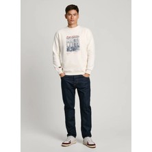 Pepe Jeans Bisiklet Yaka Kırık Beyaz Erkek Sweatshırt PM582724-803 Soren Crew