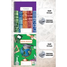 Okul Defter Seti 70 Yaprak 18X25CM Sert Kapak Spiralli Derse Özel Okul Defterleri
