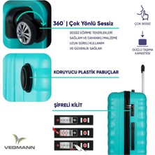 Delphin Kırılmaz Dayanıklı 3'lü Valiz Seti & Bavul Seti