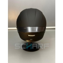 Wosen WS-202 Güneş Vizörlü Çene Açılır Kask Matt Black (Şeffaf Vizörlü)