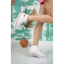 Benetton 30628 Beyaz Uzun Kadın Sneakers