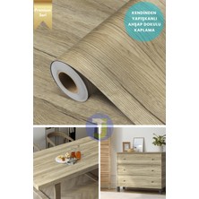 Technojet Kendinden Yapışkanlı Doğal Ahşap Dokulu Duvar Dolap Masa Mutfak Tezgah Kaplama 60 cm  x 300 cm