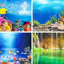 Huoxun Shop A G Tarzı 50X80CM Akvaryum Manzara Sticker Poster Balık Tankı 3D Arka Plan Boyama Sticker Çift Taraflı Okyanus Deniz Bitkileri Arka Plan Akvaryum Dekorasyonu (Yurt Dışından)
