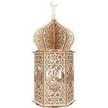 Ahşap Kendin Yap Saray LED Gece Lambası Eid Muak Dekorasyon Süsü Müslüman Ahşap Fener Ramazan Dekorasyonu 1 (Yurt Dışından)