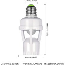E27 Duy Adaptörü Pır Hareket Sensörü AC100-240V LED Ampul Soket Dönüştürücü Insan Varlık Dedektörü (Yurt Dışından)