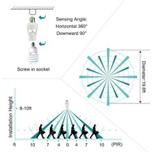 E27 Duy Adaptörü Pır Hareket Sensörü AC100-240V LED Ampul Soket Dönüştürücü Insan Varlık Dedektörü (Yurt Dışından)