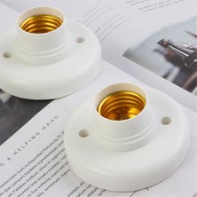 E27 Vidalı Kapak Soket Beyaz Tavan Aydınlatma Lambası Ampul Sabitleme Taban Standı Ampul Tutucu Spiral LED Ampul Taban Aydınlatma (Yurt Dışından)