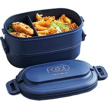 Ev Taşınabilir Mikrodalga Isıtmalı Öğrenci Çift Katlı Öğle Yemeği Kutusu (Yurt Dışından)