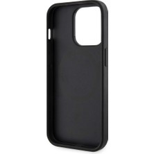 Guess Apple iPhone 14 Pro Max Kılıf Guess Lisanslı Magsafe Şarj Özellikli 4g Şerit Tasarımlı Printed Kapak Siyah