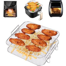 Cosori 5.5l Hava Fritözü Için Hava Fritözü Rafı, 2 Katlı Hava Fritözü Izgara/raf/kurutucu Rafı Kare, Hava Fritözü Aksesuarları (Yurt Dışından)