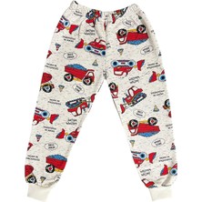 Arya Nisa Kids Erkek Çocuk Pamuklu Şardonlu Araba Kepçe Iş Makinesi Desenli Uzun Kollu Kışlık Pijama Takımı
