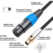 Enachanrited 3pin Mını Xlr Dişi Kadın Sinema Ses Kablosu Fotoğraf Cihazı Mikrofon Uzatma Kablosu Kamera Ses Kablosu 2 M (Yurt Dışından)
