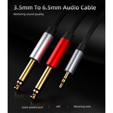Enachanrited Ses Kablosu 3.5mm - Çift 6.35MM Aux Kablosu Mono 6.5 - 3.5 Erkek Mikser Amplifikatör Hoparlör 3.5mm Jack Splitter Kablosu (Yurt Dışından)