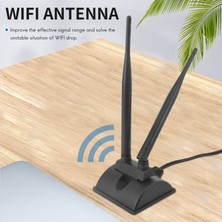 Enachanrited 2.4g/5g Çift Bantlı Anten, 6.5ft Uzatma Kablosu ile 6db Manyetik Tabanlı Kablosuz Ağ Kartı Wıfı Sma Anteni (Yurt Dışından)