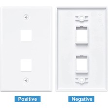 Enachanrited 2 Paket 2 Portlu Ethernet Duvar Plakası, Cat6 Dişi - Dişi Duvar Jakı RJ45 Sıralı Bağlayıcı Duvar Çıkışı, Beyaz (Yurt Dışından)