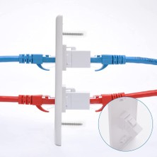 Enachanrited 2 Paket 2 Portlu Ethernet Duvar Plakası, Cat6 Dişi - Dişi Duvar Jakı RJ45 Sıralı Bağlayıcı Duvar Çıkışı, Beyaz (Yurt Dışından)